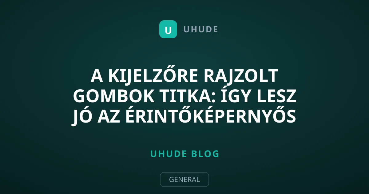 A kijelzőre rajzolt gombok titka: Így lesz jó az érintőképernyős irányítás